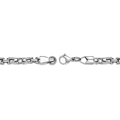 LYNX Men's Stainless Steel Byzantine Chain Bracelet