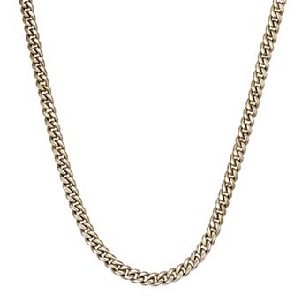 LYNX Men's Gold Tone Stainless Steel Curb Chain Necklace