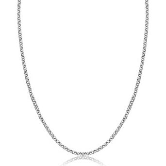 LYNX Men's Stainless Steel Rolo Chain Necklace - 18 in