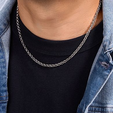 LYNX Men's Stainless Steel Rolo Chain Necklace - 18 in.