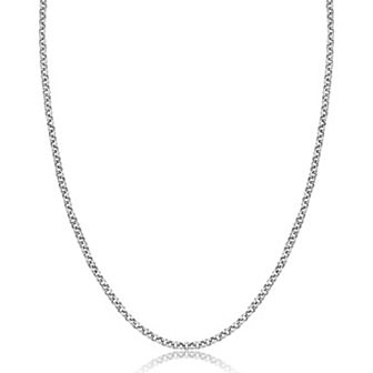 LYNX Men's Stainless Steel Rolo Chain Necklace - 24 in
