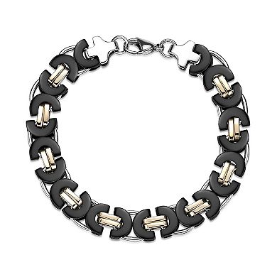 Men's LYNX Stainless Steel Byzantine Chain Bracelet