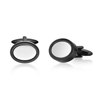Men's LYNX Stainless Steel Round Cuff Links