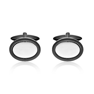 Men's LYNX Stainless Steel Round Cuff Links