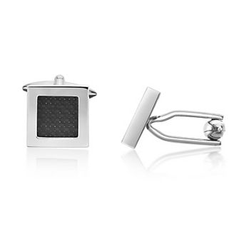 Men's LYNX Stainless Steel Carbon Fiber Cuff Links