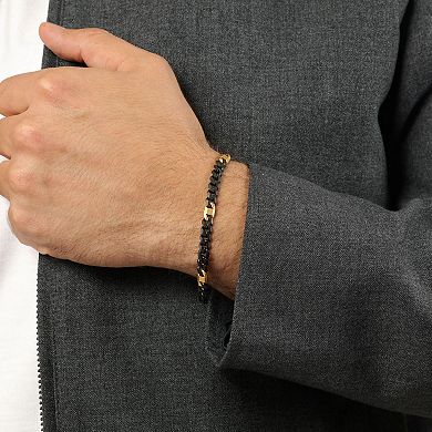 LYNX Men's Two Tone Stainless Steel Curb Chain Bracelet
