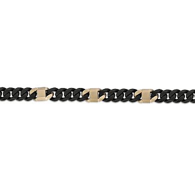 LYNX Men's Two Tone Stainless Steel Curb Chain Bracelet