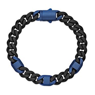 LYNX Men's Two-Tone Stainless Steel Cuban Chain Bracelet