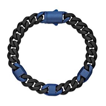 LYNX Men's Two-Tone Stainless Steel Cuban Chain Bracelet