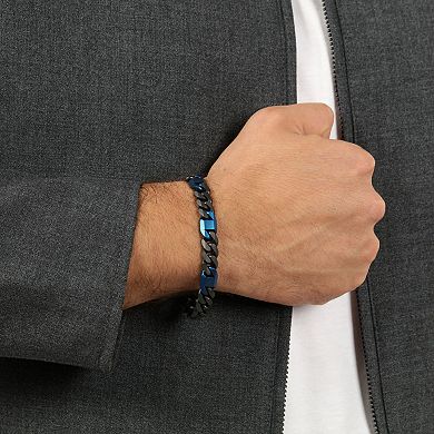 LYNX Men's Two-Tone Stainless Steel Cuban Bracelet