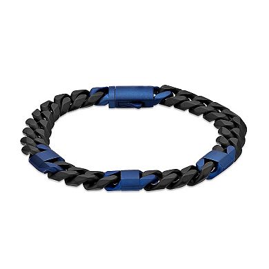 LYNX Men's Two-Tone Stainless Steel Cuban Bracelet