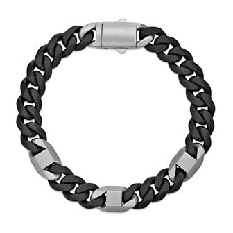 Men's LYNX Two Tone Stainless Steel Cuban Chain Bracelet