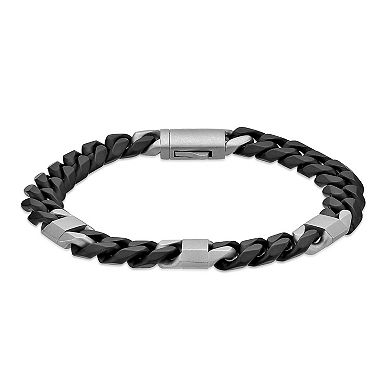 Men's LYNX Two Tone Stainless Steel Cuban Chain Bracelet