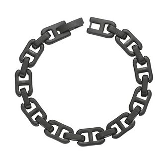 Men's LYNX Black Stainless Steel Mariner Chain Bracelet