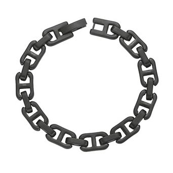 Men's LYNX Black Stainless Steel Mariner Chain Bracelet