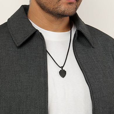 Men's LYNX Stainless Steel Shield Pendant Necklace