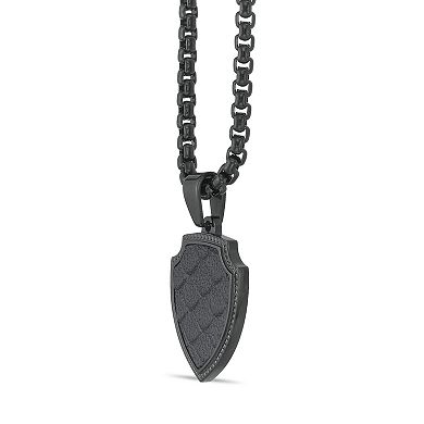 Men's LYNX Stainless Steel Shield Pendant Necklace