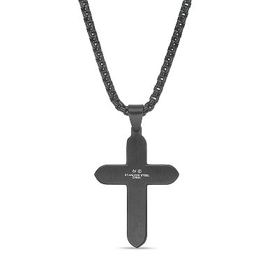 Men's LYNX Two Tone Stainless Steel Cross Pendant Necklace