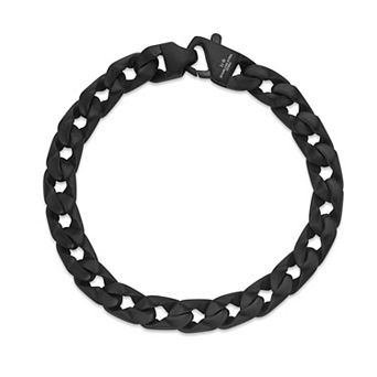 Men's LYNX Black Stainless Steel Curb Chain Bracelet