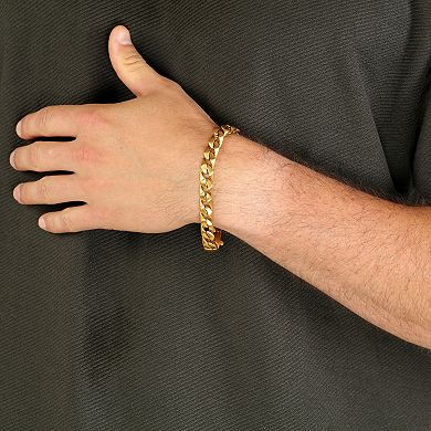 Men's LYNX Black Stainless Steel Curb Chain Bracelet