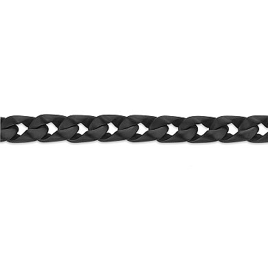 Men's LYNX Black Stainless Steel Curb Chain Bracelet