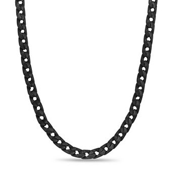 Men's LYNX Black Stainless Steel Curb Chain Necklace
