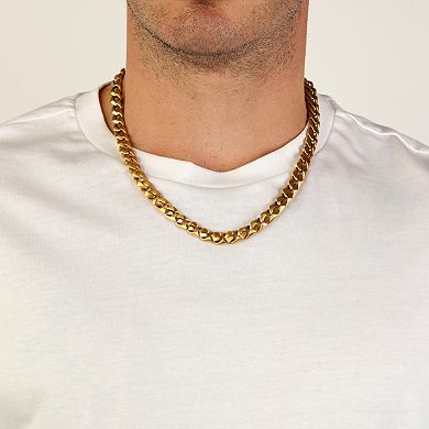 Men's LYNX Black Stainless Steel Curb Chain Necklace