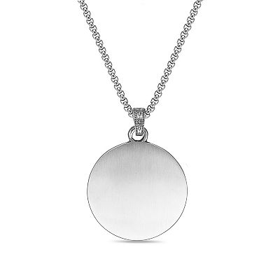 LYNX Men's Stainless Steel Lion Head Pendant Necklace