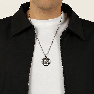 LYNX Men's Stainless Steel Lion Head Pendant Necklace