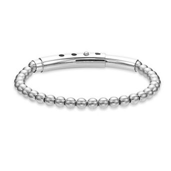 LYNX Men's Stainless Steel Adjustable Bead Chain Bracelet