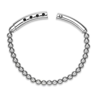 LYNX Men's Stainless Steel Adjustable Bead Chain Bracelet