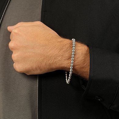 LYNX Men's Stainless Steel Adjustable Bead Chain Bracelet