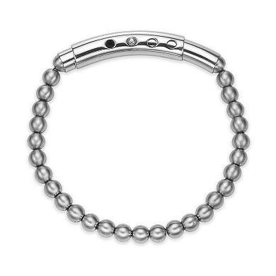 LYNX Men's Stainless Steel Adjustable Bead Chain Bracelet
