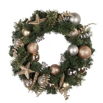 Northlight 24-inch Pine with Stars & Ornaments Artificial Christmas Wreath