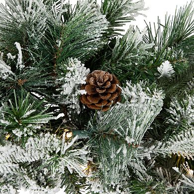 Northlight 30-in. Pre-Lit Flocked Rosemary Artificial Christmas Wreath