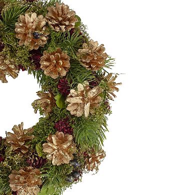 Northlight 12-inch Glitter Pinecones Christmas Wreath