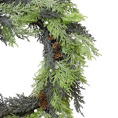 Northlight 24-Inch Cedar & Pine Cone Artificial Christmas Wreath