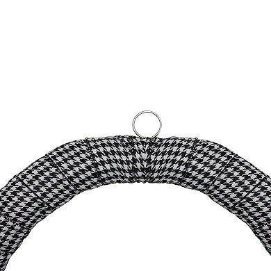 Northlight 24-Inch Unlit Black and White Houndstooth Artificial Christmas Wreath