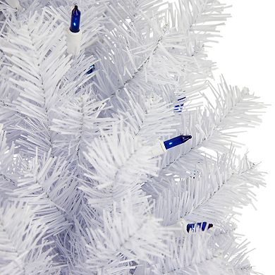 Northlight 24-Inch Pre-Lit Blue Lights Artificial Christmas Wreath