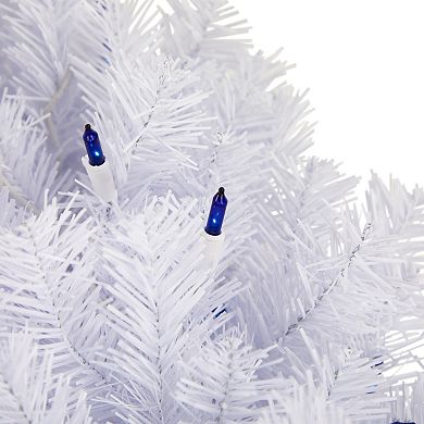 Northlight 24-Inch Pre-Lit Blue Lights Artificial Christmas Wreath