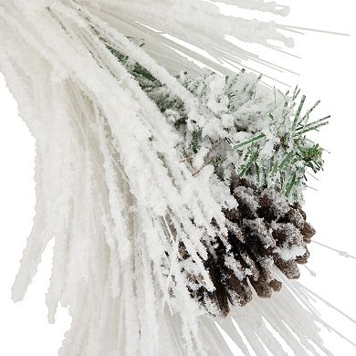 Northlight 24-Inch Flocked Artificial Christmas Wreath with Pine Cones