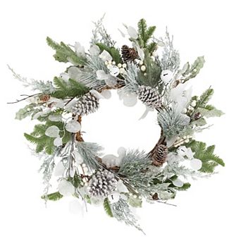 Northlight 28-Inch Artificial Mixed Foliage Christmas Wreath with Pine Cones