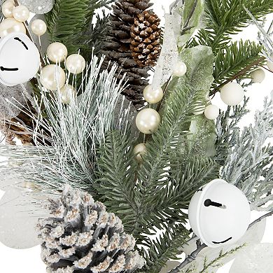 Northlight 28-Inch Artificial Mixed Foliage Christmas Wreath with Pine Cones