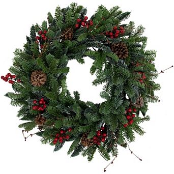 Northlight 30-Inch Red Berries & Pine Cones Artificial Christmas Wreath