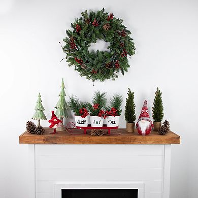 Northlight 30-Inch Red Berries & Pine Cones Artificial Christmas Wreath