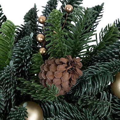 Northlight 22-Inch Real Touch Pre-Decorated Pine Artificial Christmas Wreath with Pine Cones