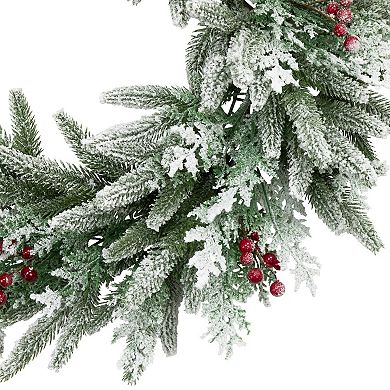 Northlight 24-Inch Real Touch Flocked Wind River Fir Artificial Christmas Wreath