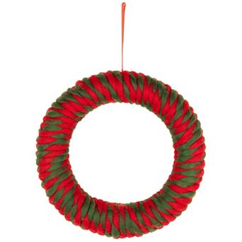 Northlight 13.5-Inch Unlit Twisted Yarn Plush Christmas Wreath