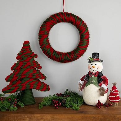 Northlight 13.5-Inch Unlit Twisted Yarn Plush Christmas Wreath