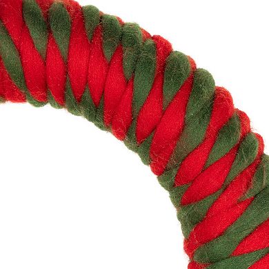Northlight 13.5-Inch Unlit Twisted Yarn Plush Christmas Wreath